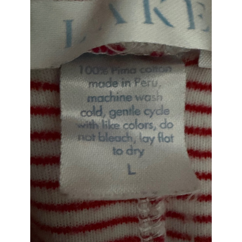 LAKE Pima Cotton Striped Pajama Pants Womens L Red White Loungewear Sleepwear - Picture 7 of 10
